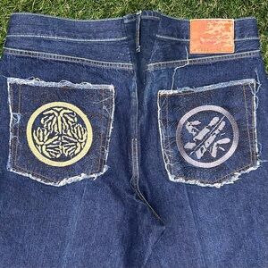 Red Monkey Company Martin Ksohoh Jeans Size 40 Baggy Embroidered Hip Hop Japan